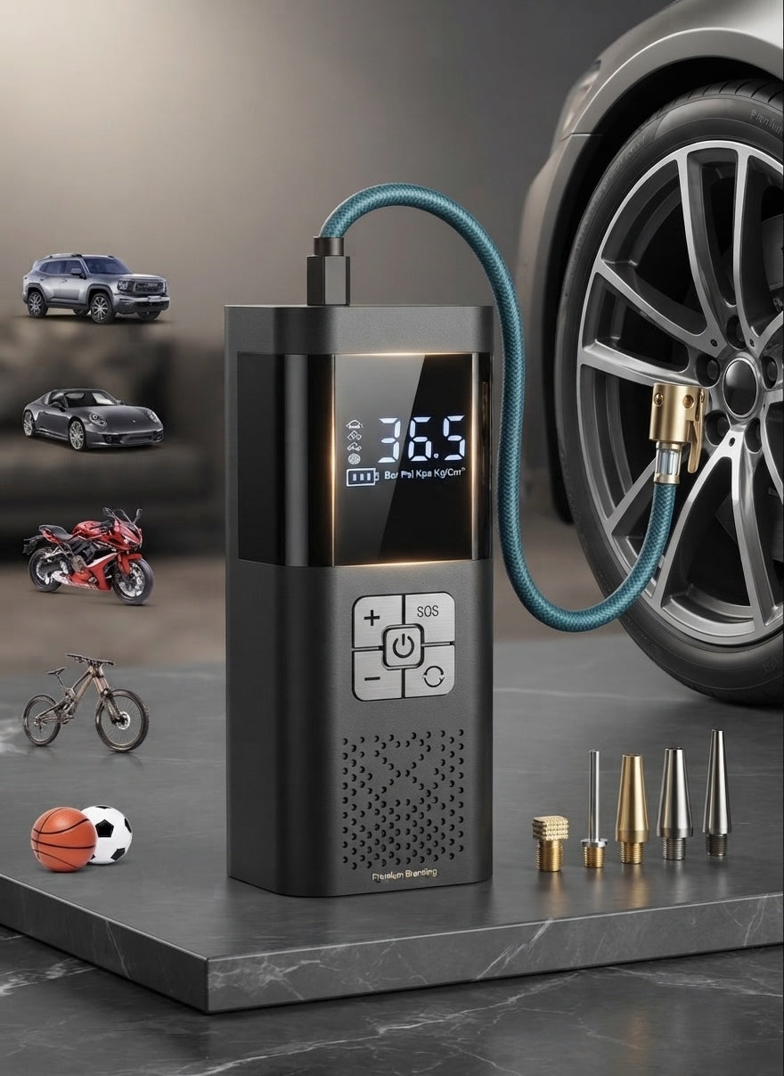 Cordless Tire Inflator 150PSI - con accessori inclusi