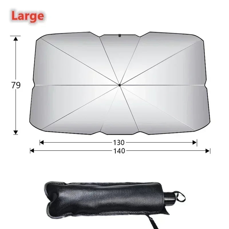 Ombrello parasole auto pieghevole Large - 79x140 cm